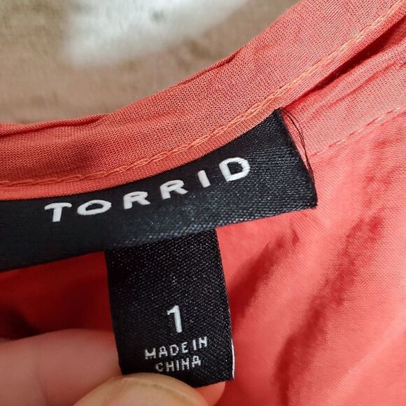 Torrid coral ruffle chalice dress Womens Size 1 1X 14/16 - Picture 7 of 11